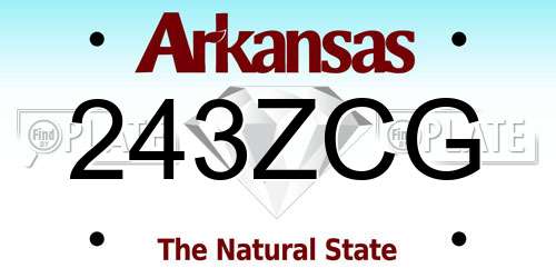 243ZCG Arkansas License Plate