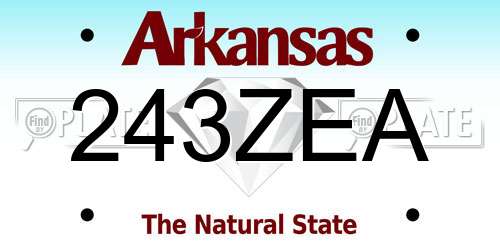 243ZEA Arkansas License Plate