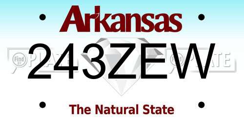 243ZEW Arkansas License Plate
