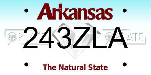 243ZLA Arkansas License Plate