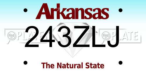 243ZLJ Arkansas License Plate