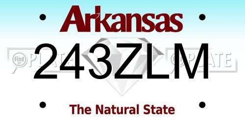 243ZLM Arkansas License Plate