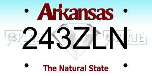 243ZLN Arkansas License Plate