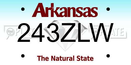 243ZLW Arkansas License Plate