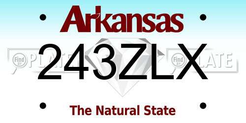 243ZLX Arkansas License Plate