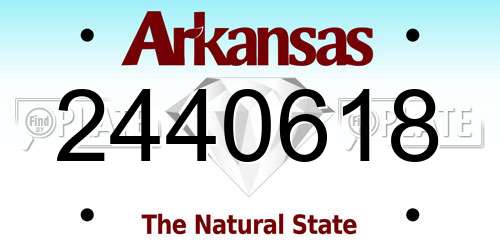 2440618 Arkansas License Plate