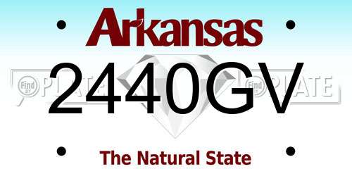 2440GV Arkansas License Plate