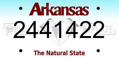 2441422 Arkansas License Plate