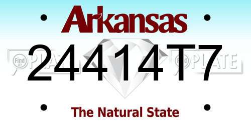 24414T7 Arkansas License Plate