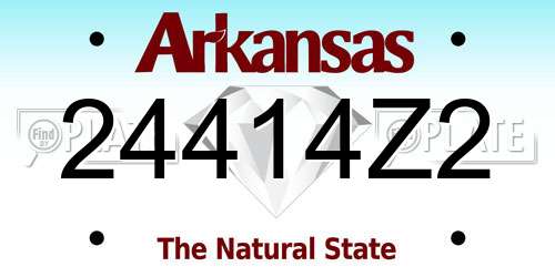 24414Z2 Arkansas License Plate