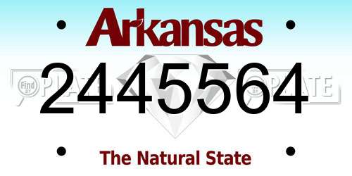 2445564 Arkansas License Plate