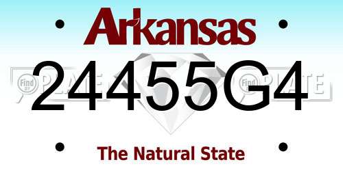 24455G4 Arkansas License Plate