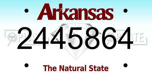2445864 Arkansas License Plate