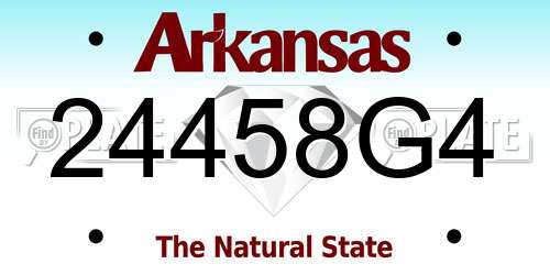 24458G4 Arkansas License Plate
