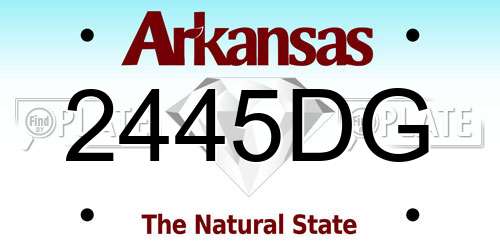 2445DG Arkansas License Plate