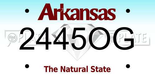 2445OG Arkansas License Plate