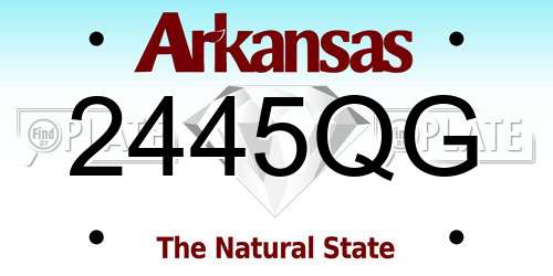 2445QG Arkansas License Plate