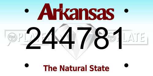 244781 Arkansas License Plate