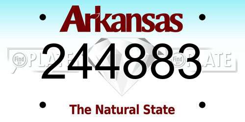 244883 Arkansas License Plate
