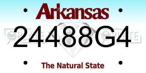 24488G4 Arkansas License Plate