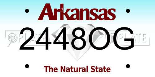 2448OG Arkansas License Plate