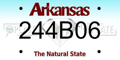 244B06 Arkansas License Plate