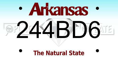 244BD6 Arkansas License Plate
