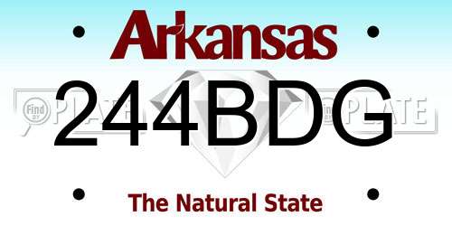 244BDG Arkansas License Plate