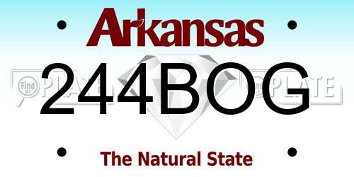 244BOG Arkansas License Plate