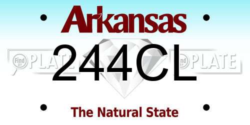 244CL Arkansas License Plate