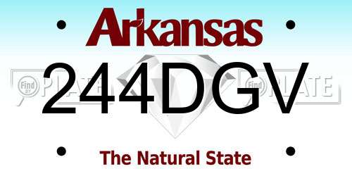 244DGV Arkansas License Plate