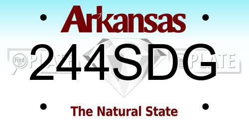 244SDG Arkansas License Plate