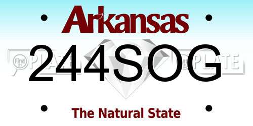244SOG Arkansas License Plate