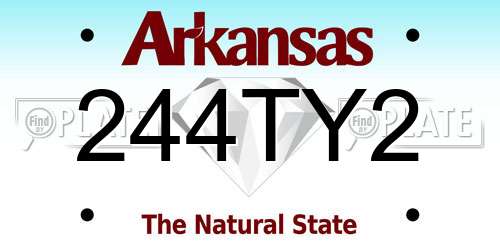 244TY2 Arkansas License Plate