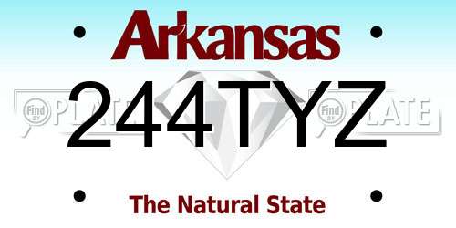 244TYZ Arkansas License Plate