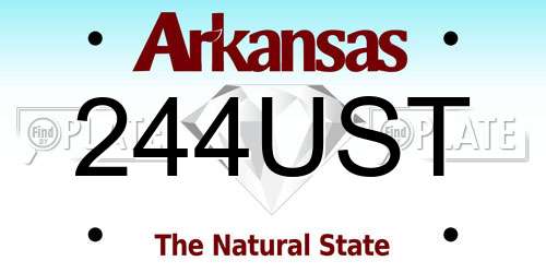 244UST Arkansas License Plate