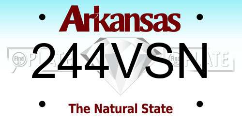 244VSN Arkansas License Plate