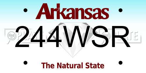 244WSR Arkansas License Plate