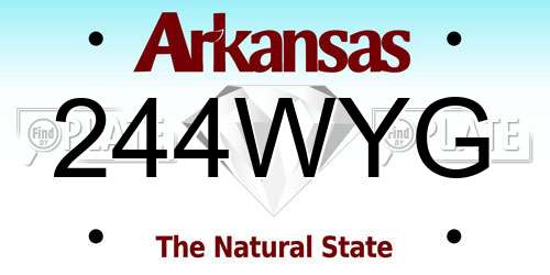 244WYG Arkansas License Plate