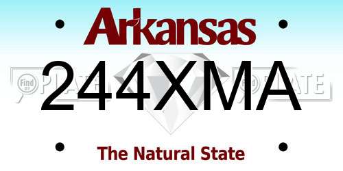 244XMA Arkansas License Plate