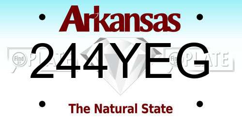 244YEG Arkansas License Plate