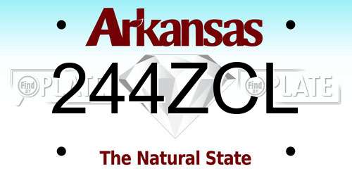 244ZCL Arkansas License Plate