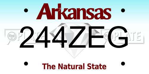 244ZEG Arkansas License Plate