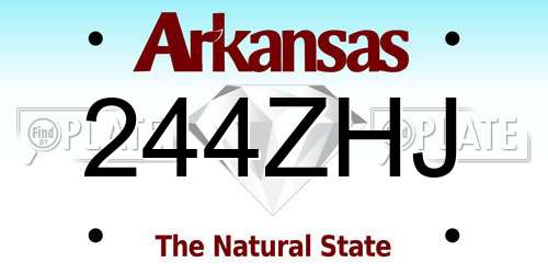 244ZHJ Arkansas License Plate