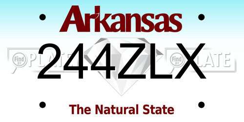 244ZLX Arkansas License Plate