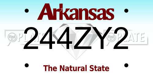 244ZY2 Arkansas License Plate