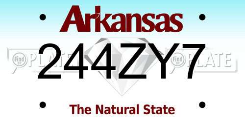 244ZY7 Arkansas License Plate