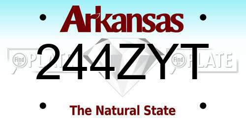 244ZYT Arkansas License Plate