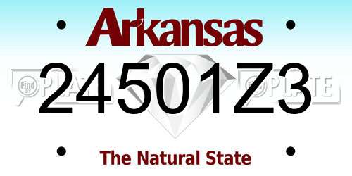 24501Z3 Arkansas License Plate