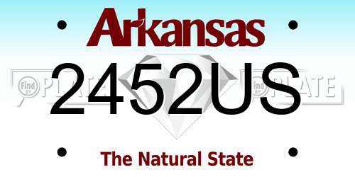 2452US Arkansas License Plate